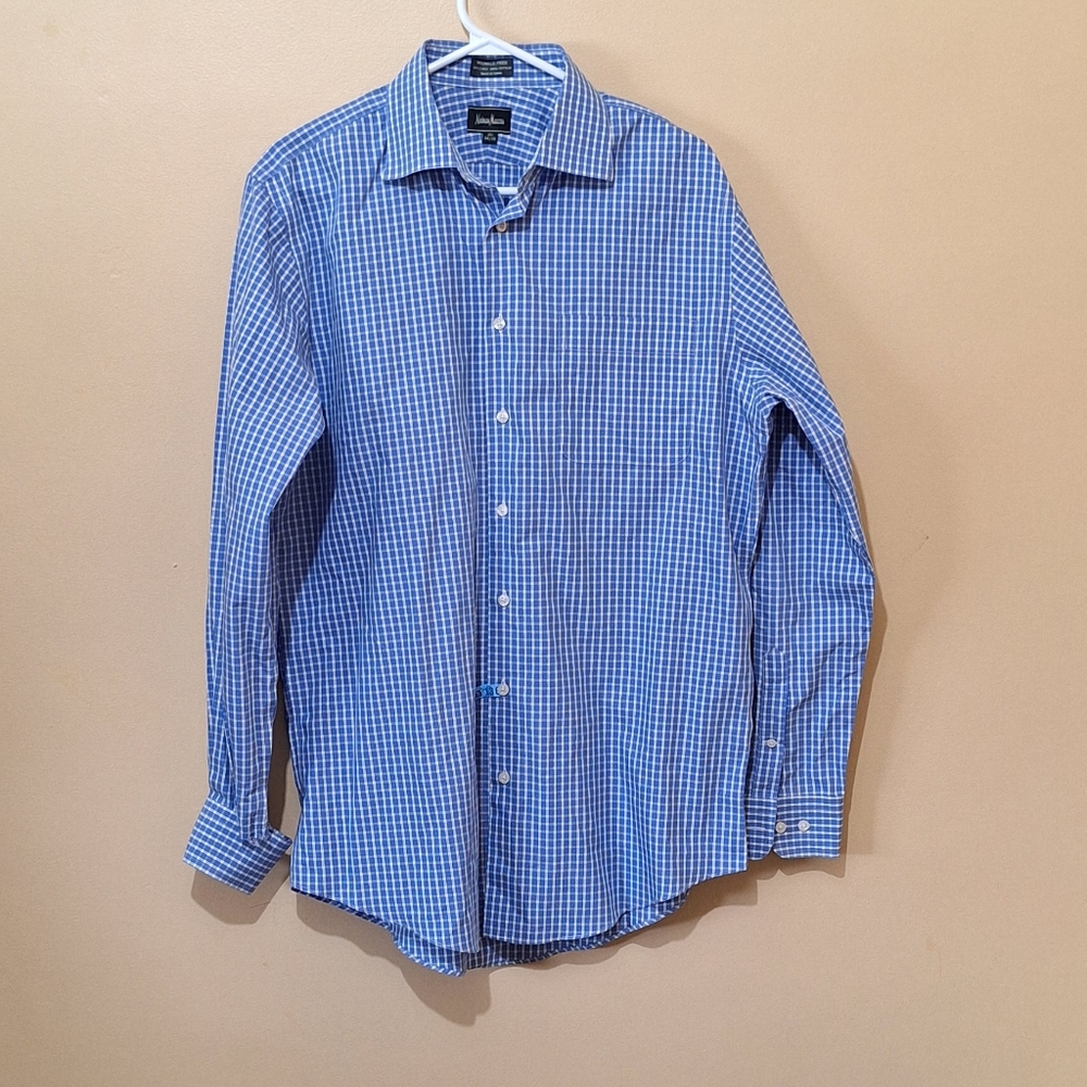 Nieman Marcus Gingham Plaid Long Sleeve Shirt